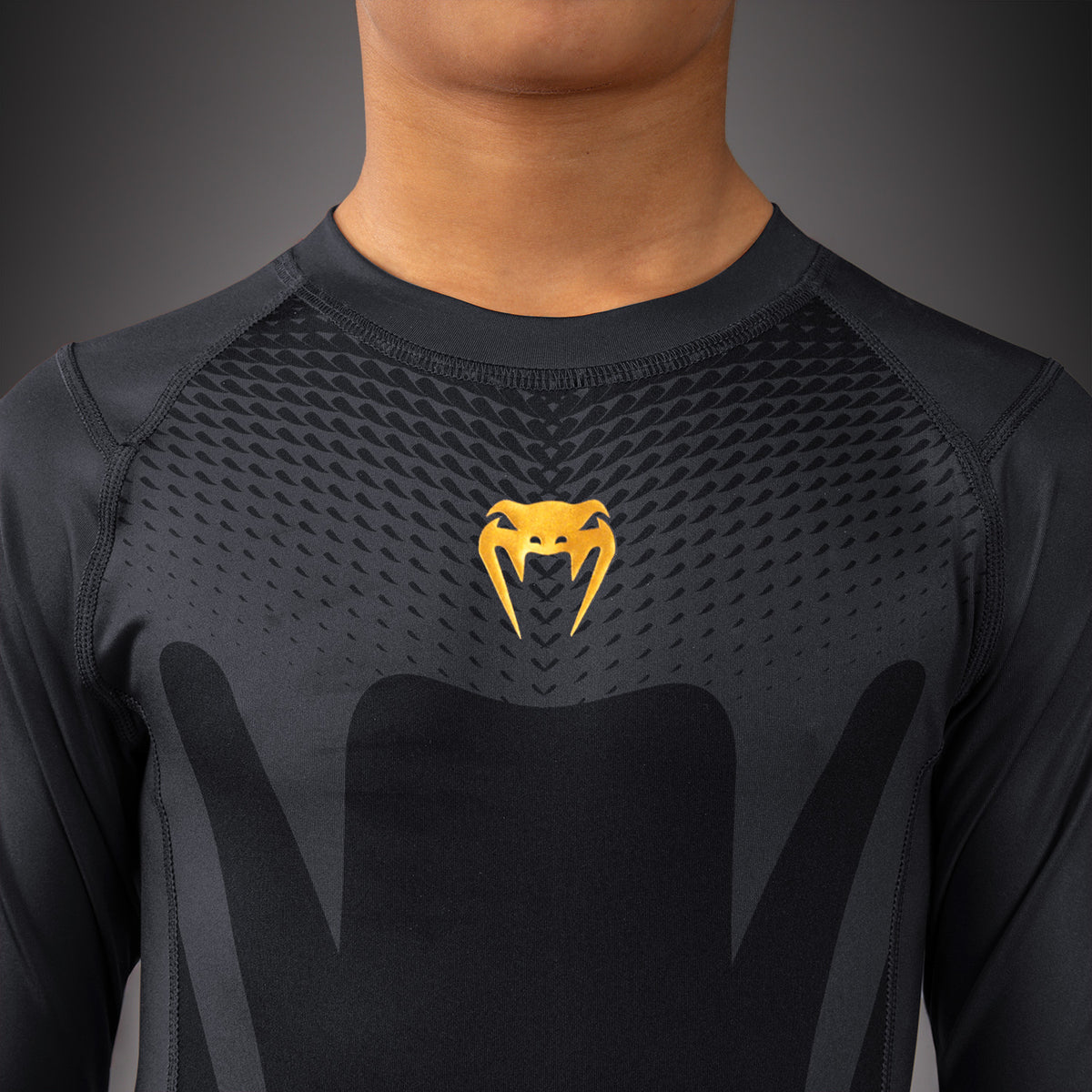 Rashguard manches courtes pour Enfant Venum Attack - Noir/Or - product-type_T-Shirts de Compression