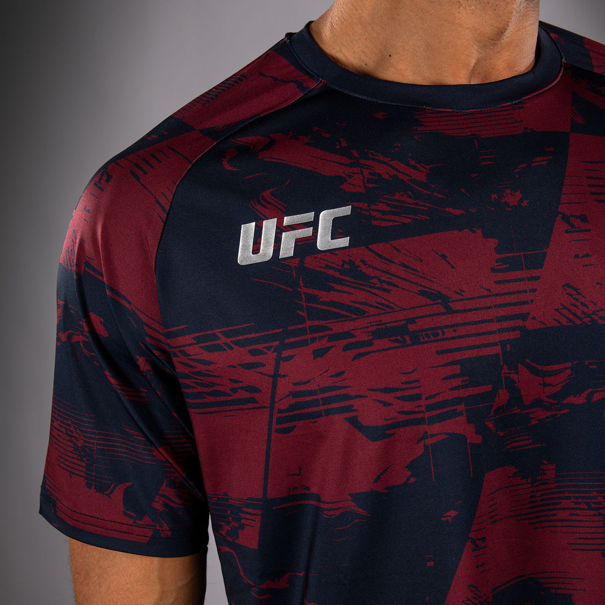 T-shirt manches courtes Performance Homme UFC Zenith by Venum Authentic Fight Week - Bleu marine/Bordeaux/Argent - product-type_T-Shirts Dry Tech
