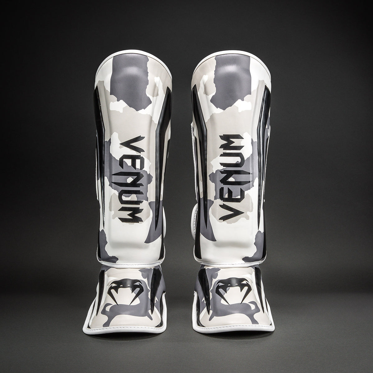 Protège-tibias Venum Elite Camo - Blanc/Gris Clair