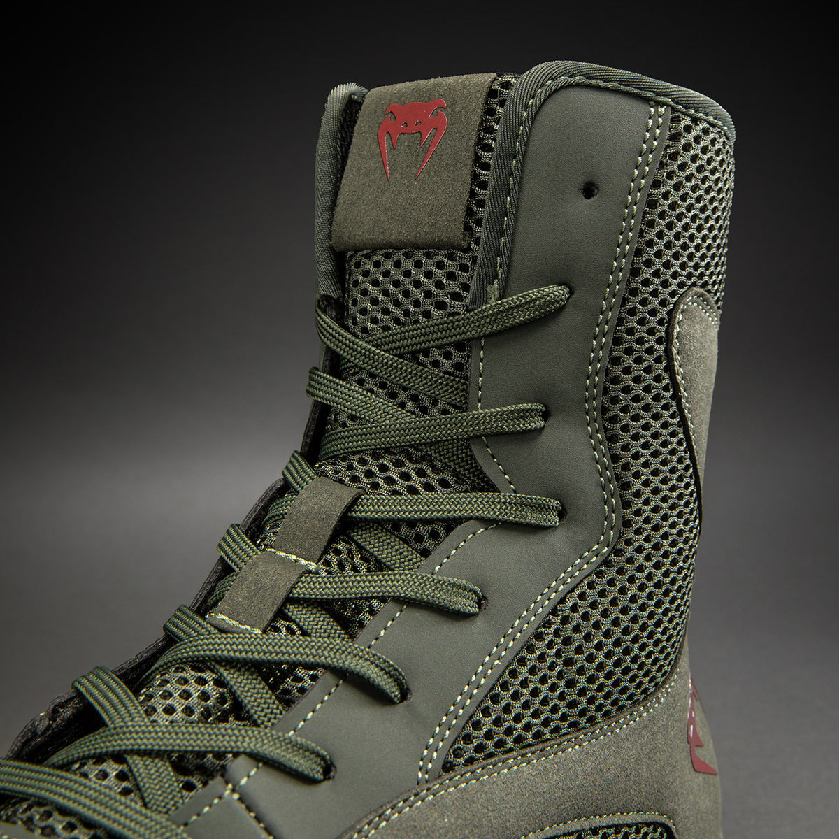 Chaussures de boxe Venum Contender - Kaki/Rouge - product-type_Chaussures de boxe