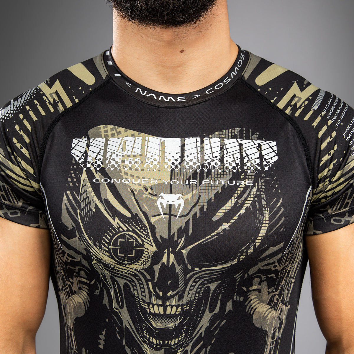 Rashguard à manches courtes Venum Invader - Noir/Sable - product-type_T-Shirts de Compression