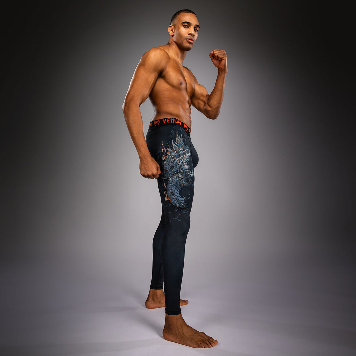 Pantalon de compression Venum Thunder Dragon – Noir/Gris/Cuivre - product-type_Pantalons de Compression