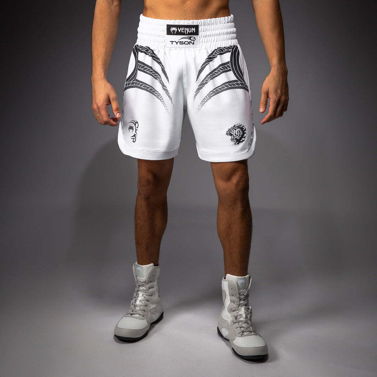 Short de Boxe Venum x Mike Tyson Tiger - Blanc Optique/Noir Profond - product-type_Shorts de boxe