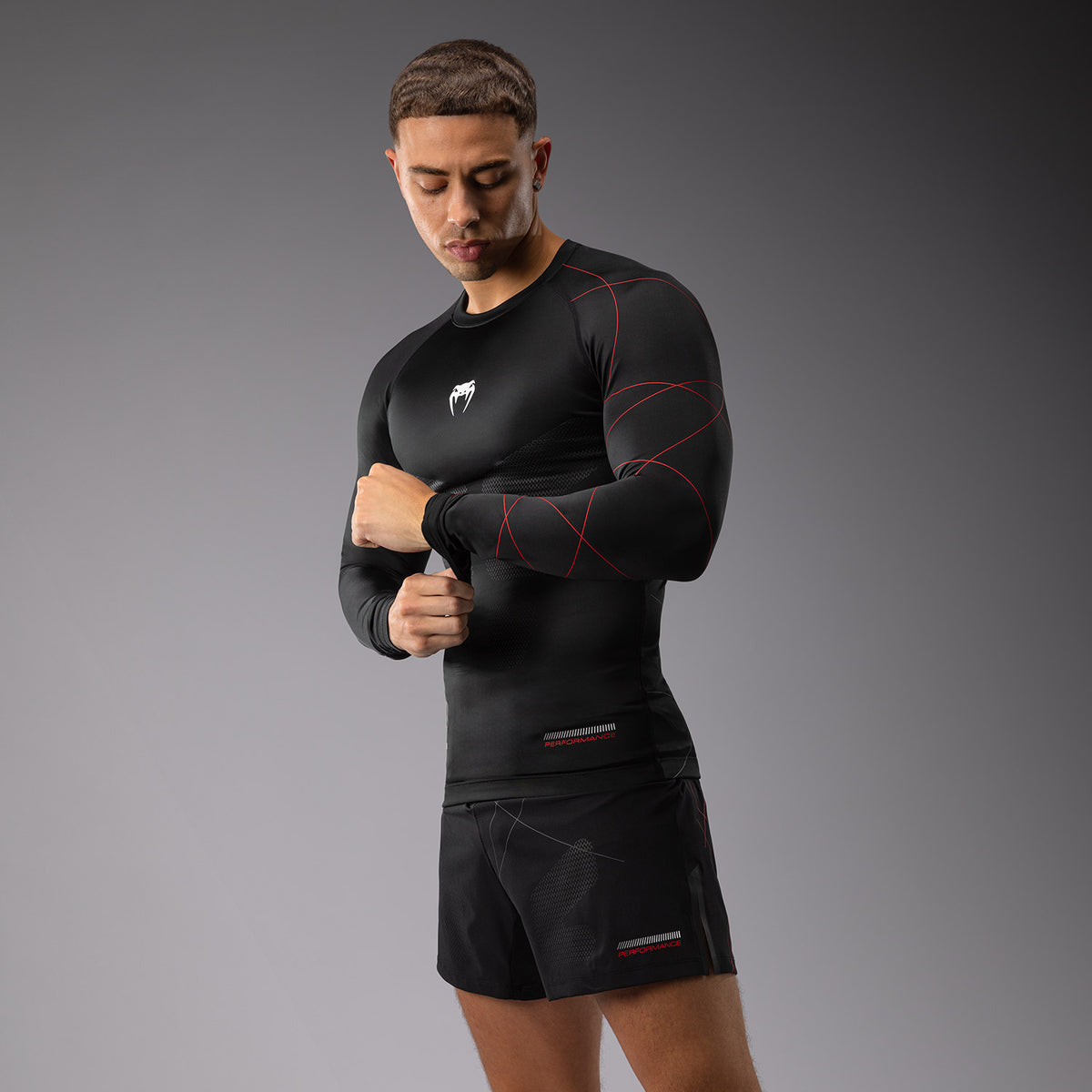 Rashguard Manches Longues Venum Tactical XT- Noir/Rouge Feu - product-type_T-Shirts de Compression