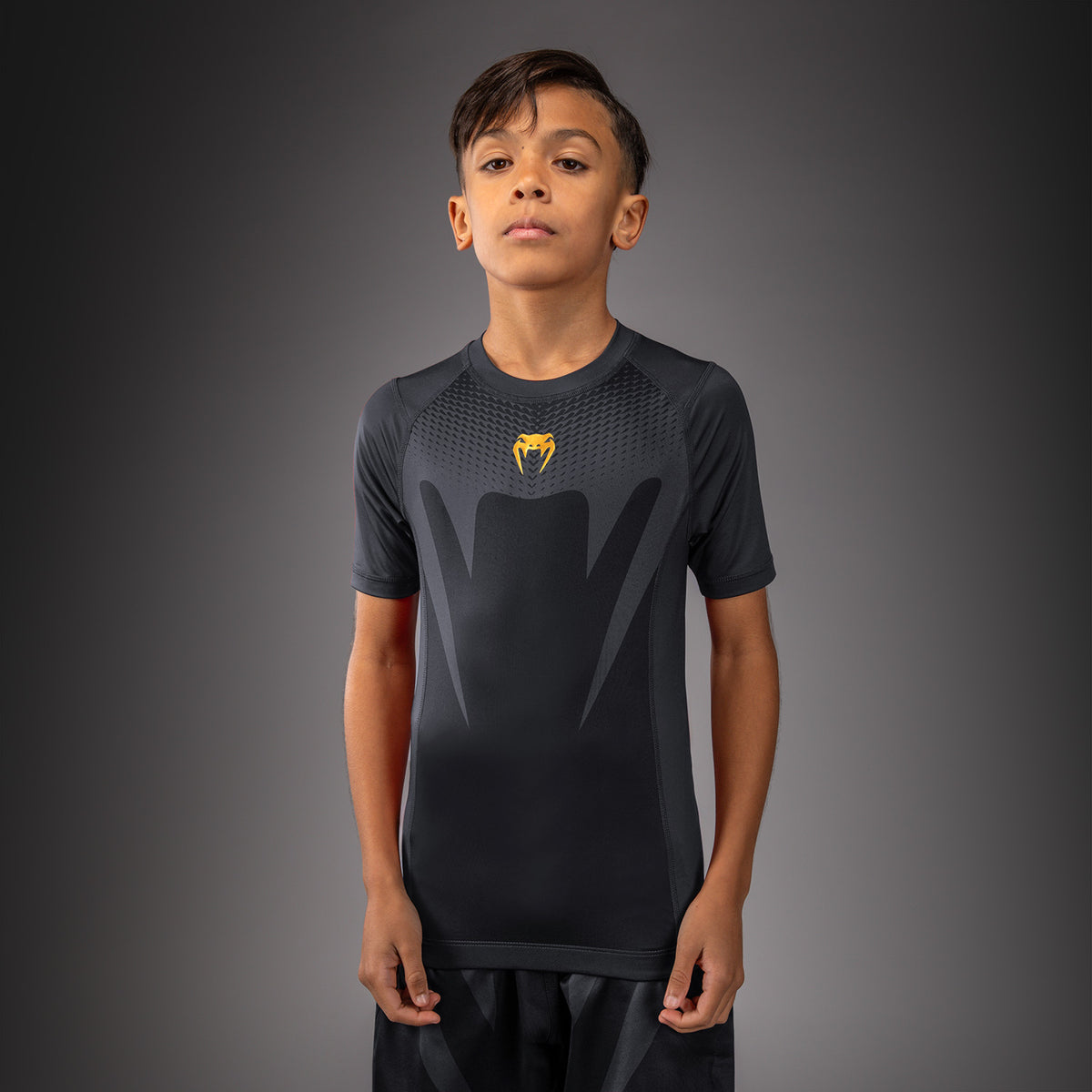 Rashguard manches courtes pour Enfant Venum Attack - Noir/Or - product-type_T-Shirts de Compression
