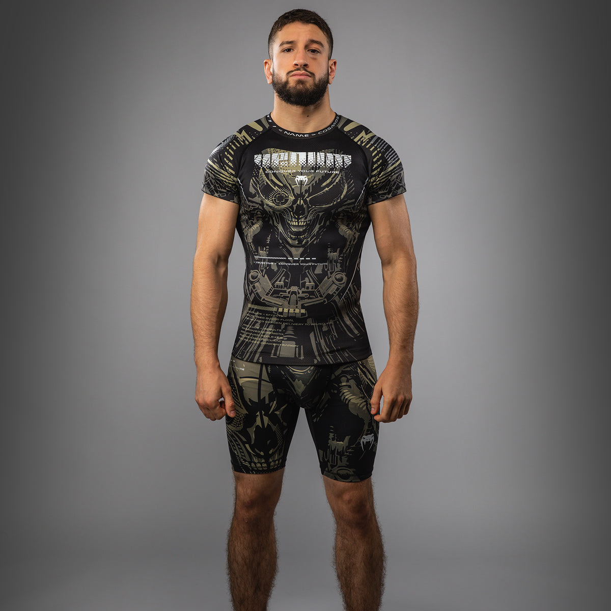 Rashguard à manches courtes Venum Invader - Noir/Sable - product-type_T-Shirts de Compression