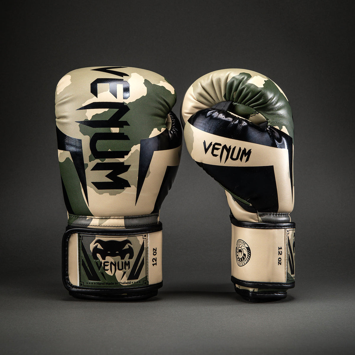 Gants de Boxe Venum Elite Camo - Kaki/Blanc Cassé
