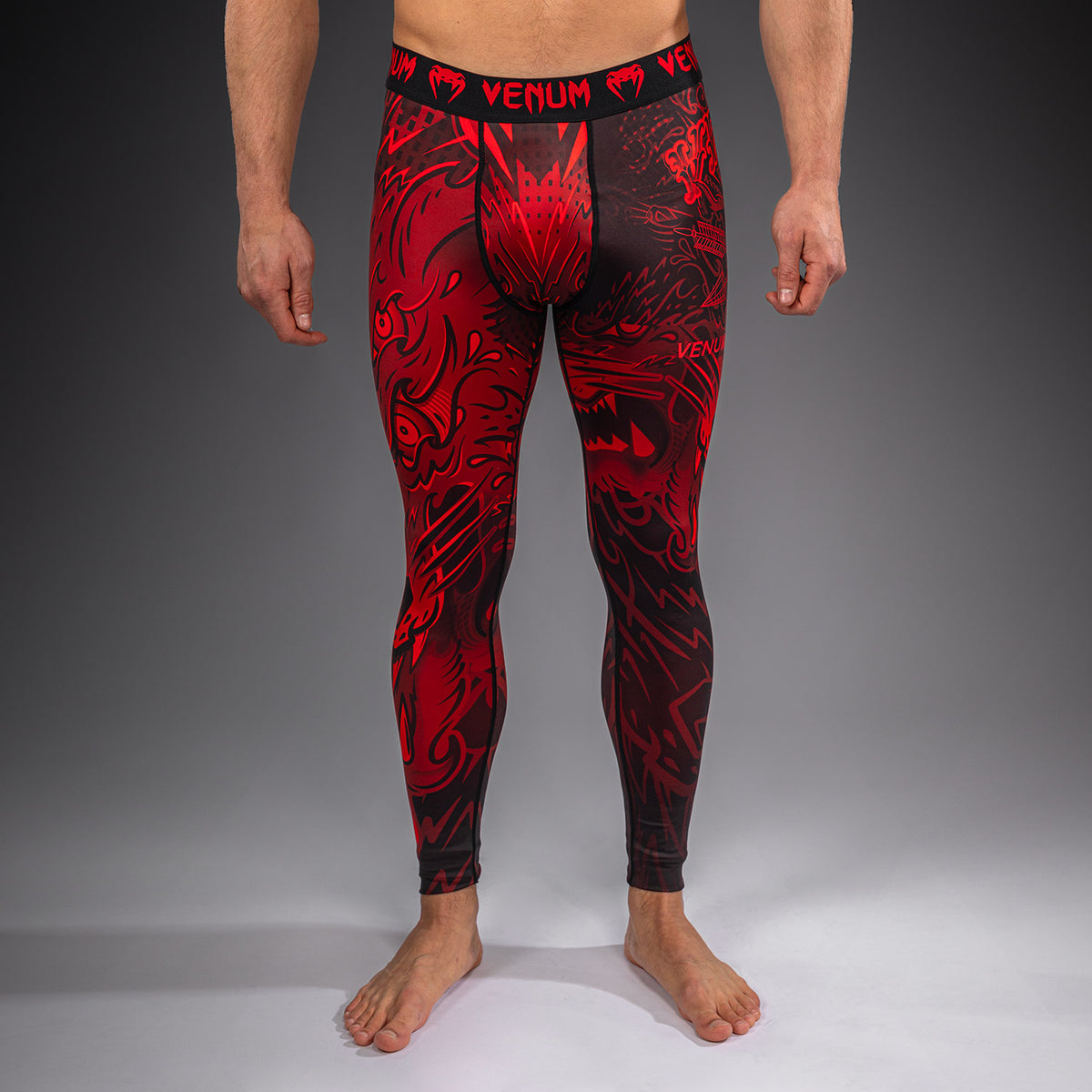 Pantalon de compression Venum Wolf Atak – Noir/Rouge - product-type_Pantalons de Compression