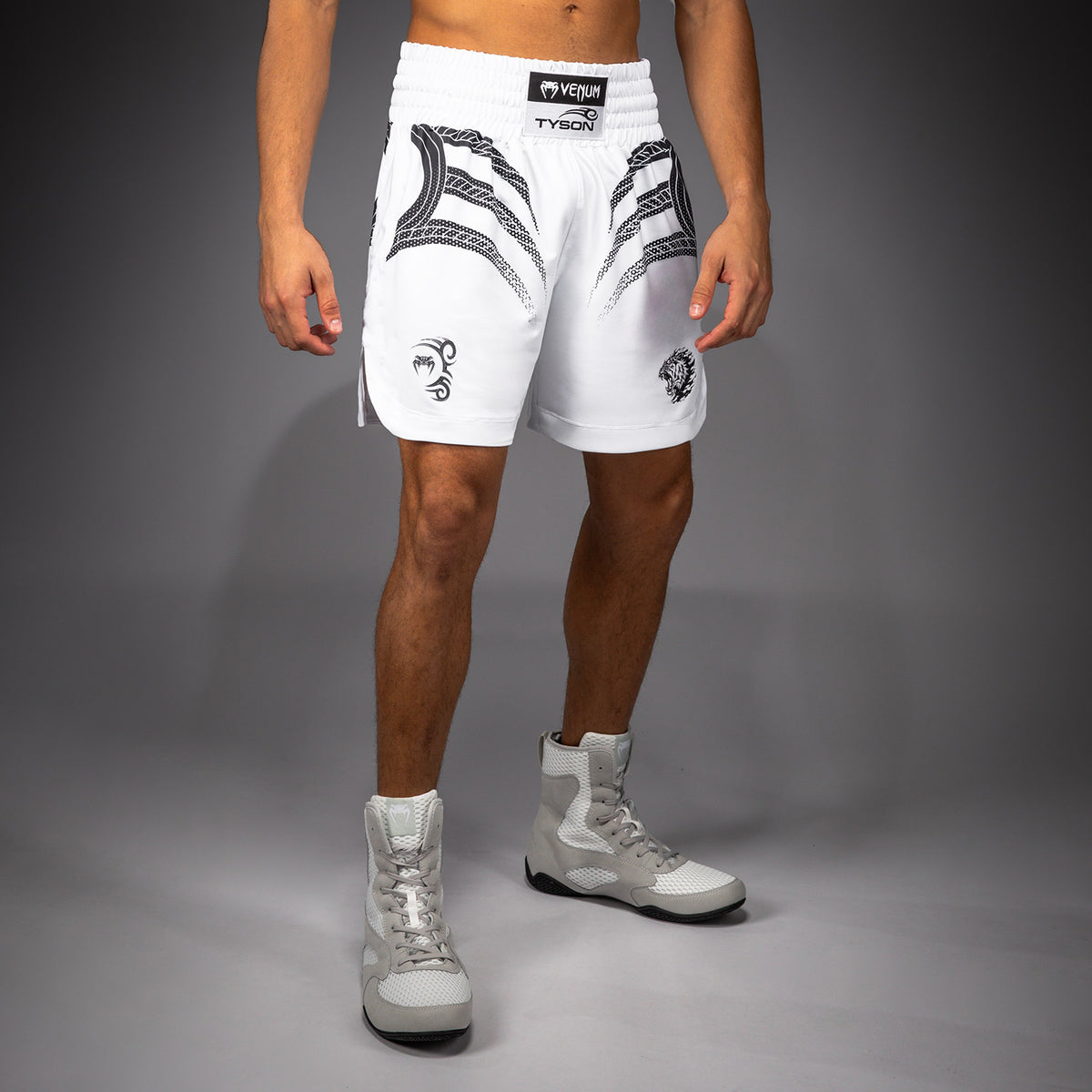 Short de Boxe Venum x Mike Tyson Tiger - Blanc Optique/Noir Profond - product-type_Shorts de boxe