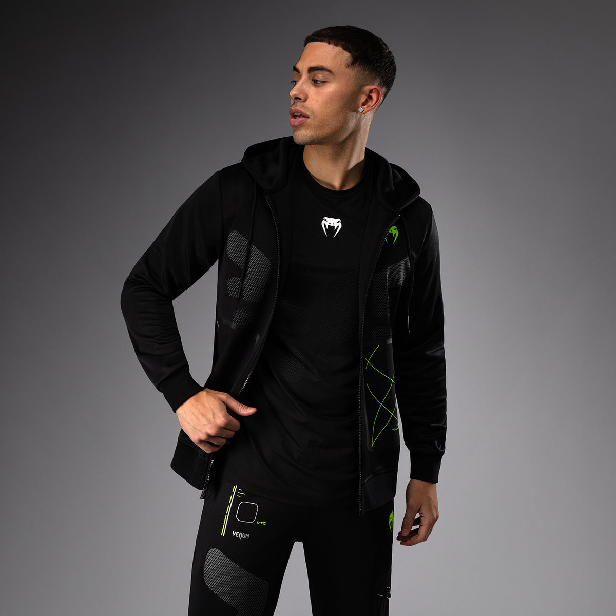 Sweat à capuche zippé Venum Training Camp 4.0 - Noir/Vert Fluo - product-type_Vestes