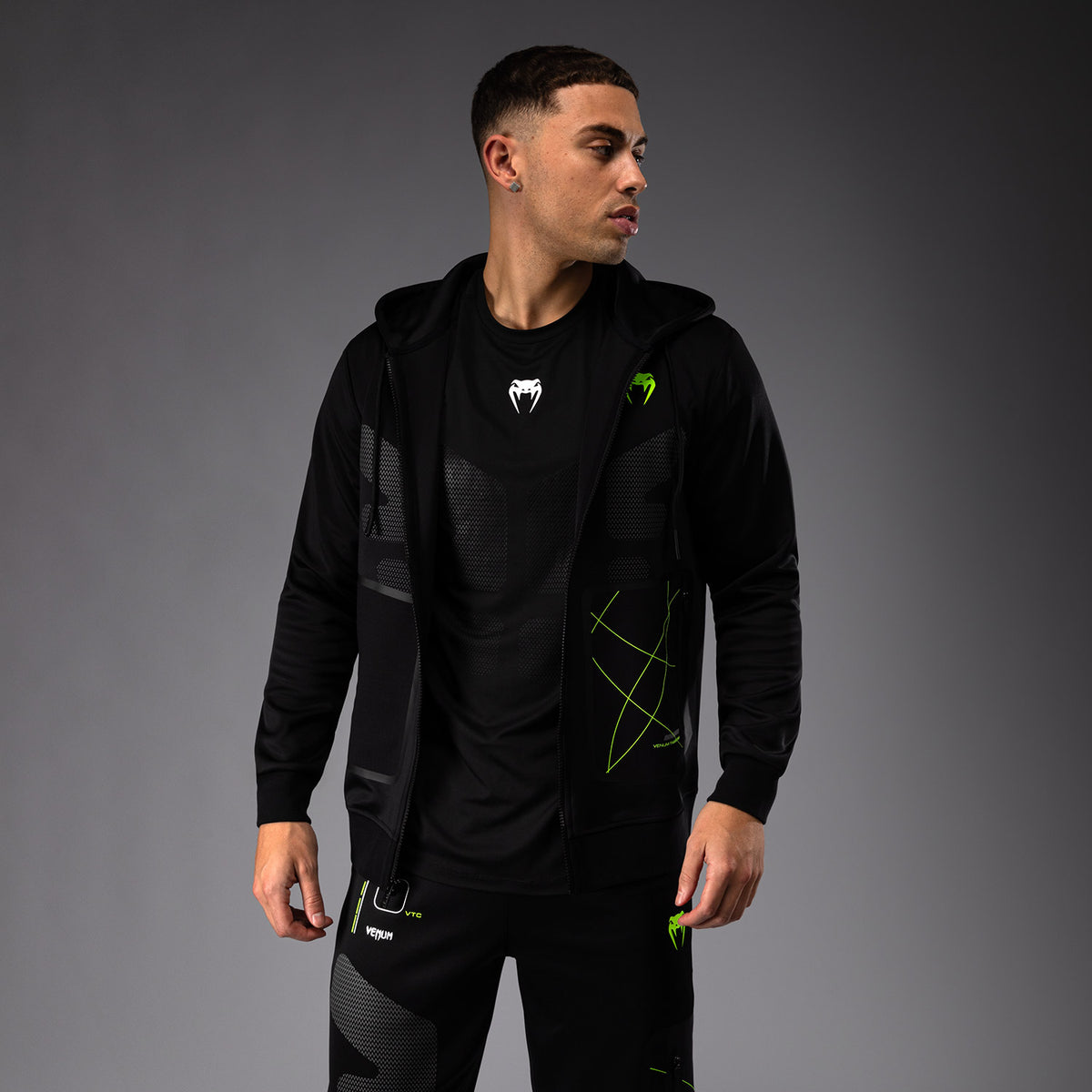 Sweat à capuche zippé Venum Training Camp 4.0 - Noir/Vert Fluo - product-type_Vestes