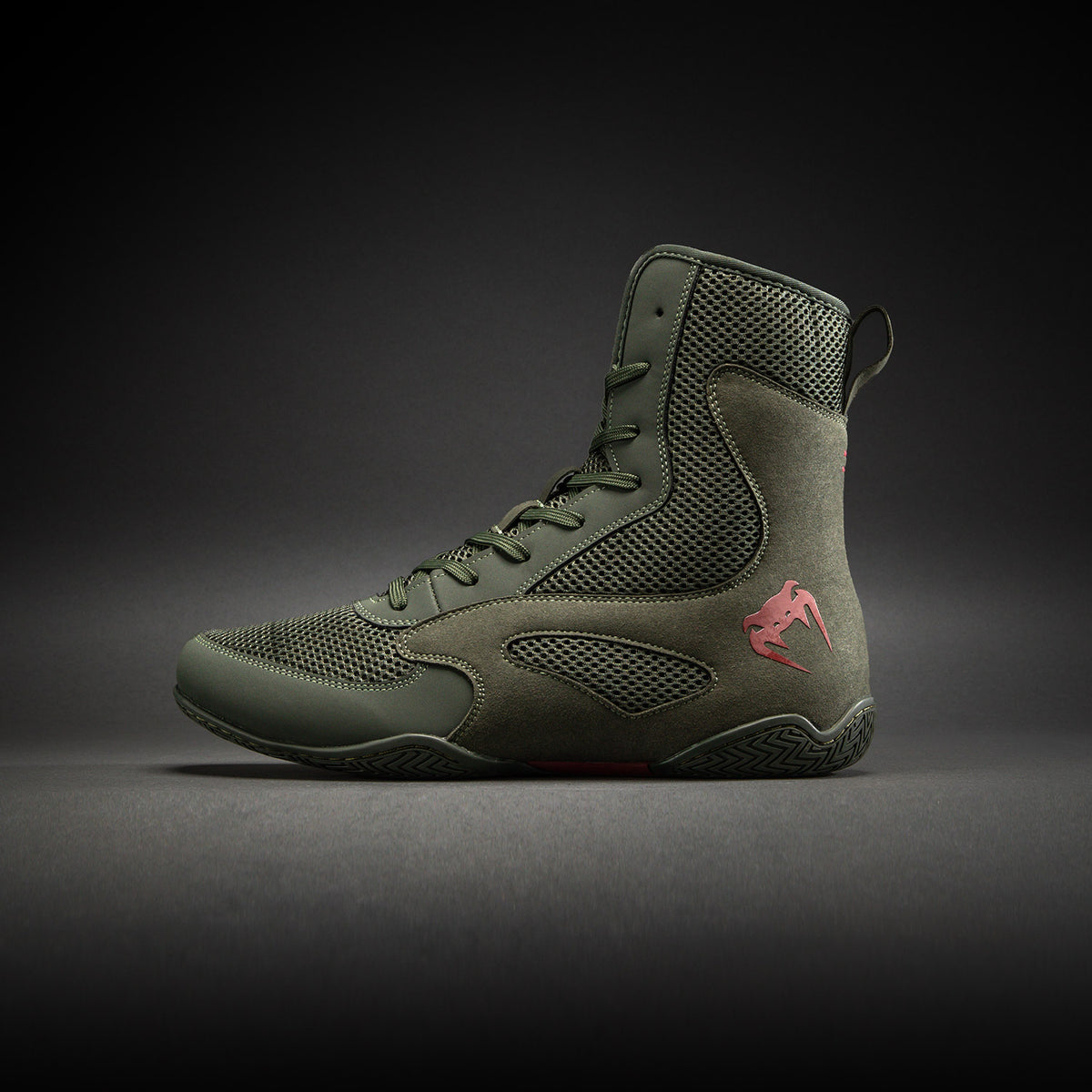 Chaussures de boxe Venum Contender - Kaki/Rouge - product-type_Chaussures de boxe