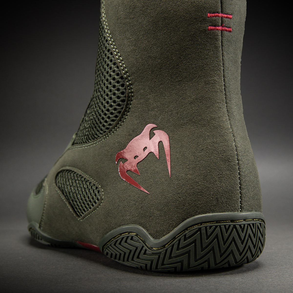 Chaussures de boxe Venum Contender - Kaki/Rouge - product-type_Chaussures de boxe