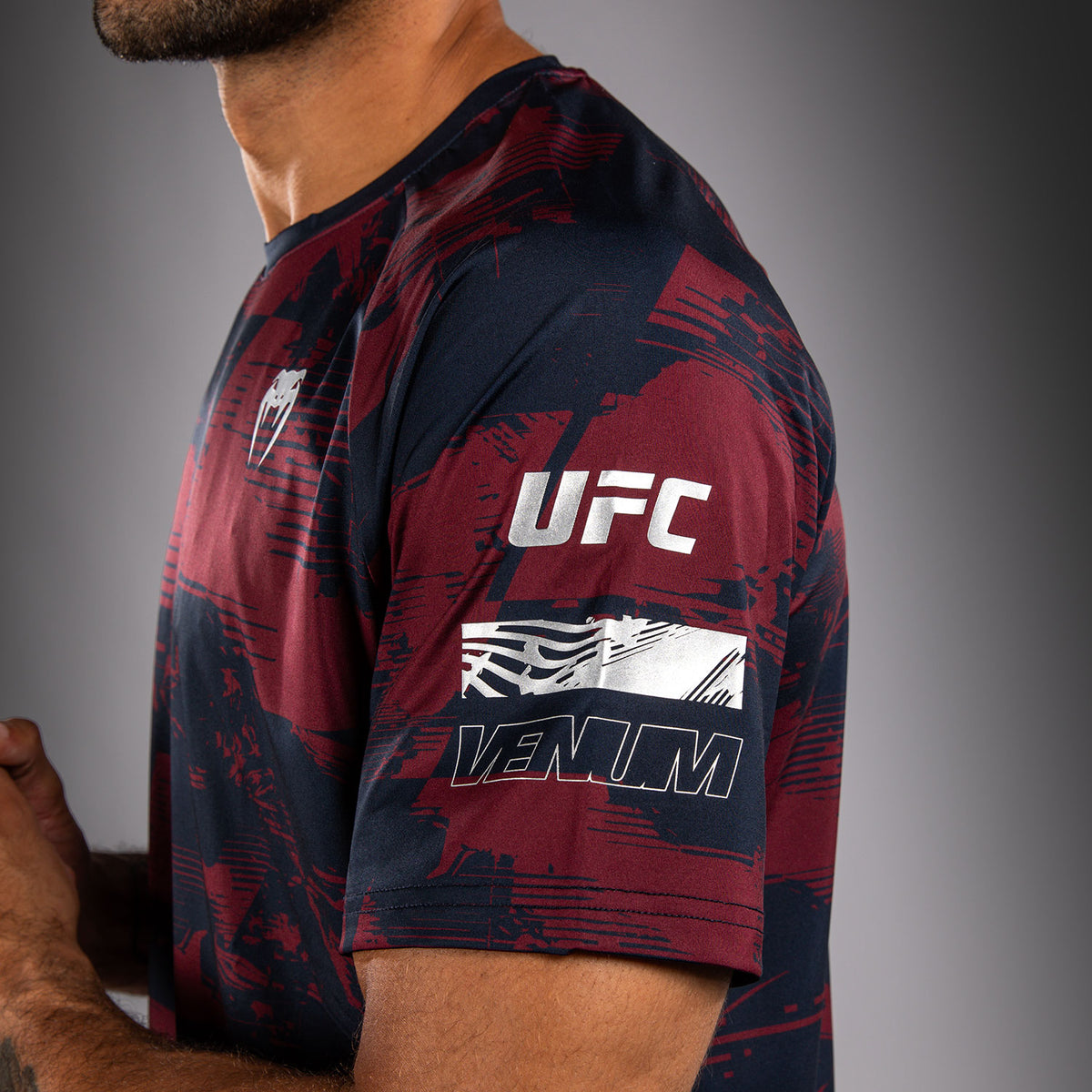T-shirt manches courtes Performance Homme UFC Zenith by Venum Authentic Fight Week - Bleu marine/Bordeaux/Argent - product-type_T-Shirts Dry Tech