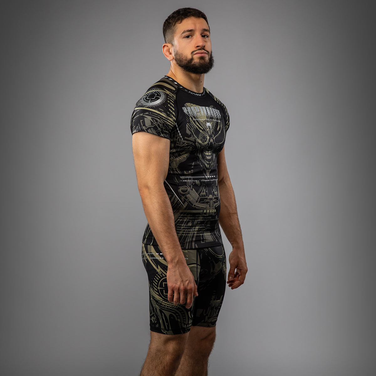 Rashguard à manches courtes Venum Invader - Noir/Sable - product-type_T-Shirts de Compression