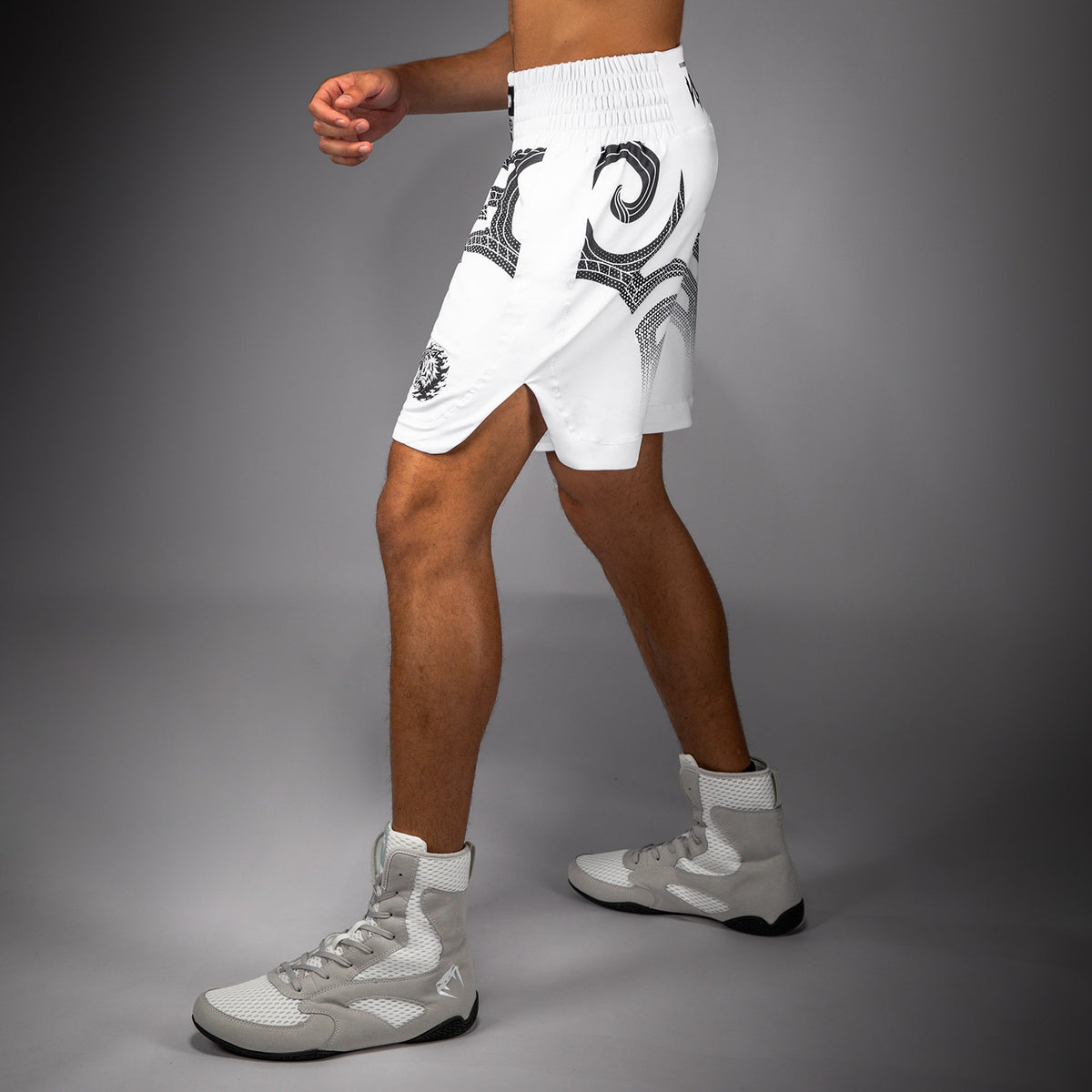 Short de Boxe Venum x Mike Tyson Tiger - Blanc Optique/Noir Profond - product-type_Shorts de boxe