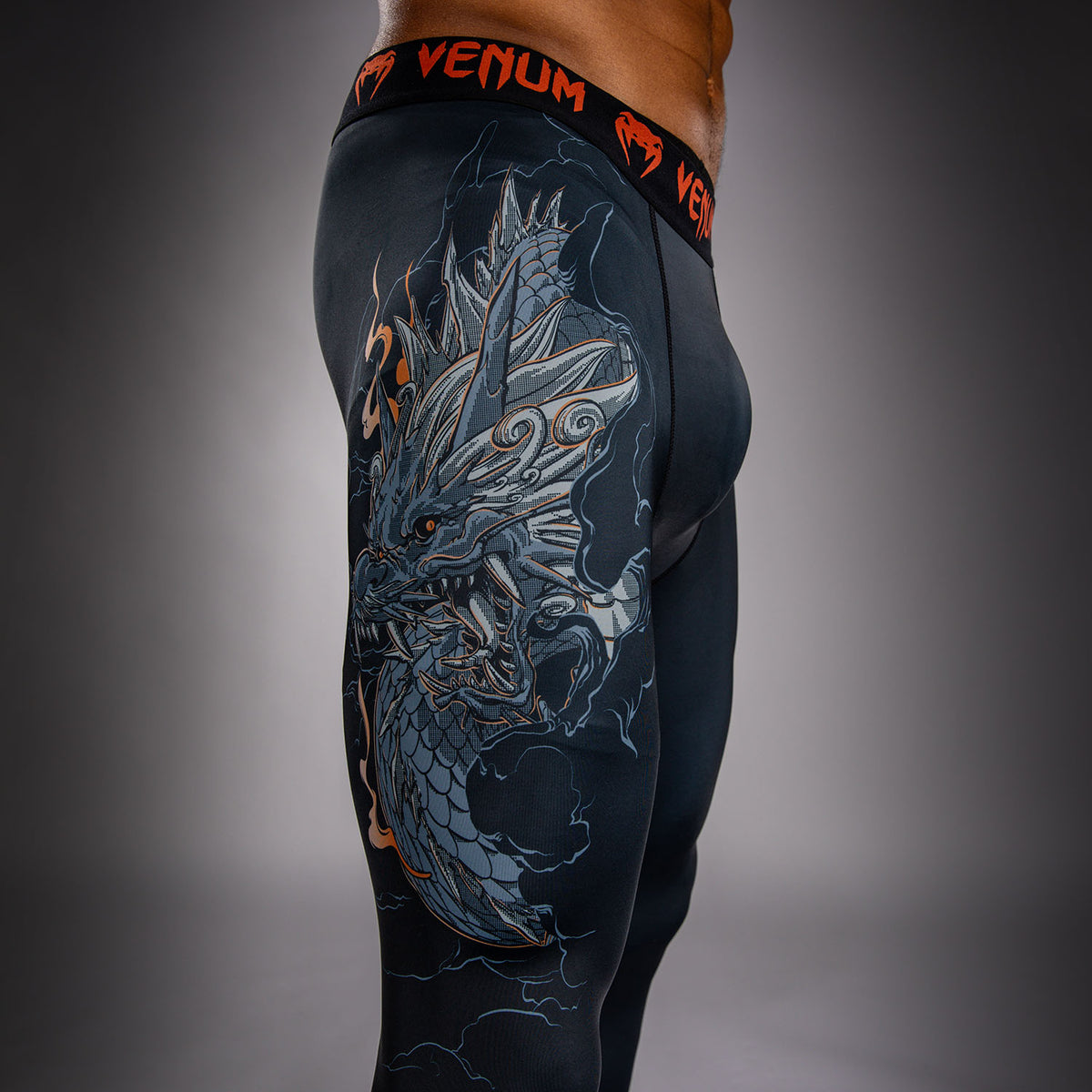 Pantalon de compression Venum Thunder Dragon – Noir/Gris/Cuivre - product-type_Pantalons de Compression