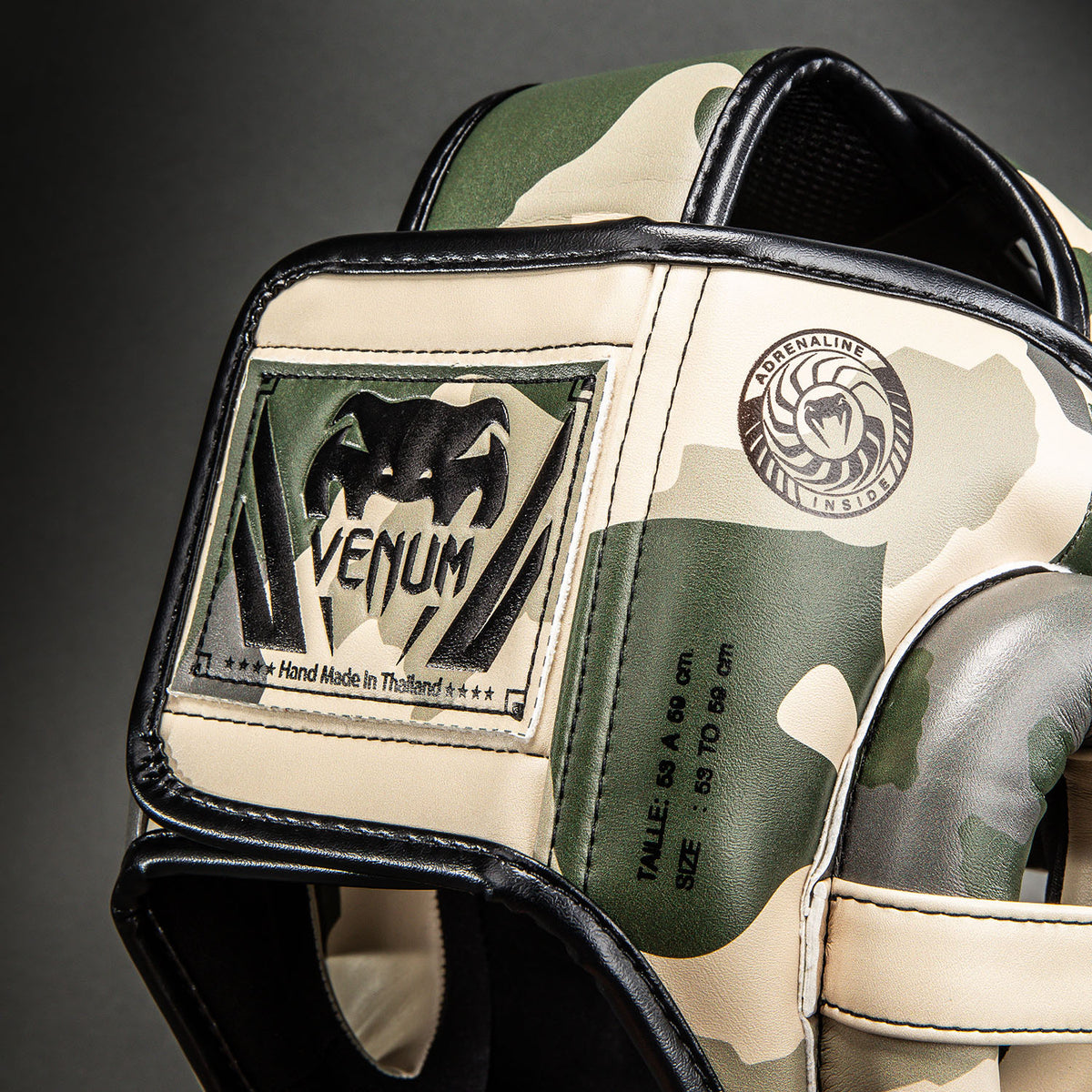 Casque de protection Venum Elite Camo – Kaki/Blanc Cassé
