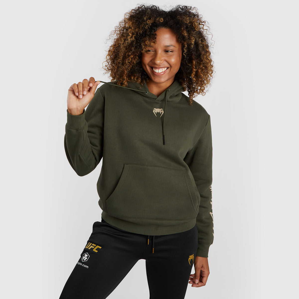 Sweat à capuche pour Femmes UFC Adrenaline by Venum Fight Week - Khaki - product-type_Sweatshirts