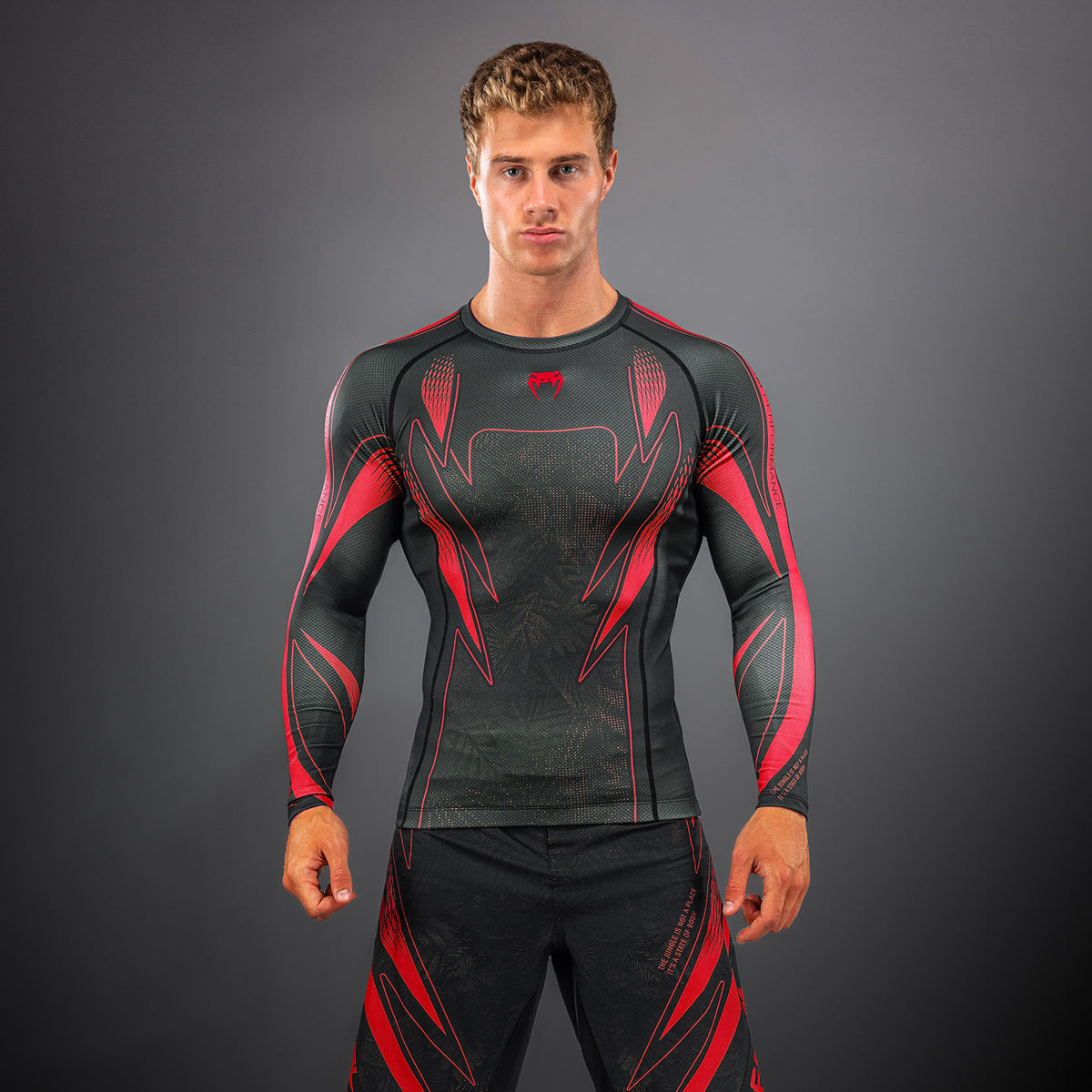 Rashguard à manches longues Venum Amazonia Reborn - Noir/Rouge - product-type_T-Shirts de Compression