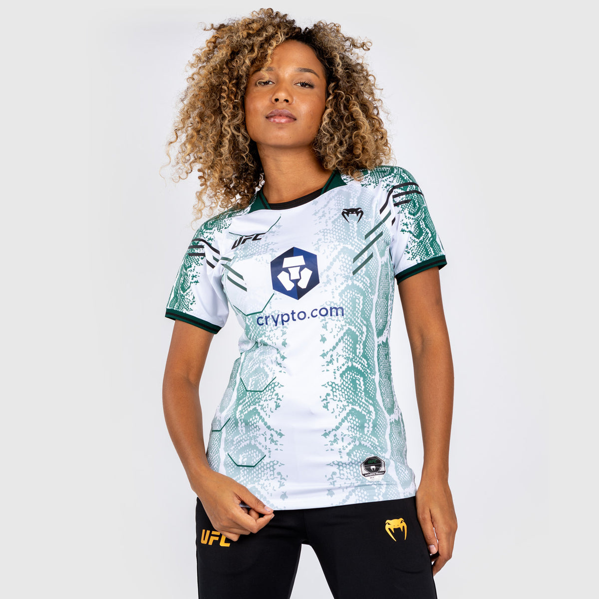 T-shirt Technique Personnalisé pour Femme UFC Adrenaline by Venum Authentic Fight Night - Emerald Edition - Vert/Blanc - product-type_T-Shirts Dry Tech