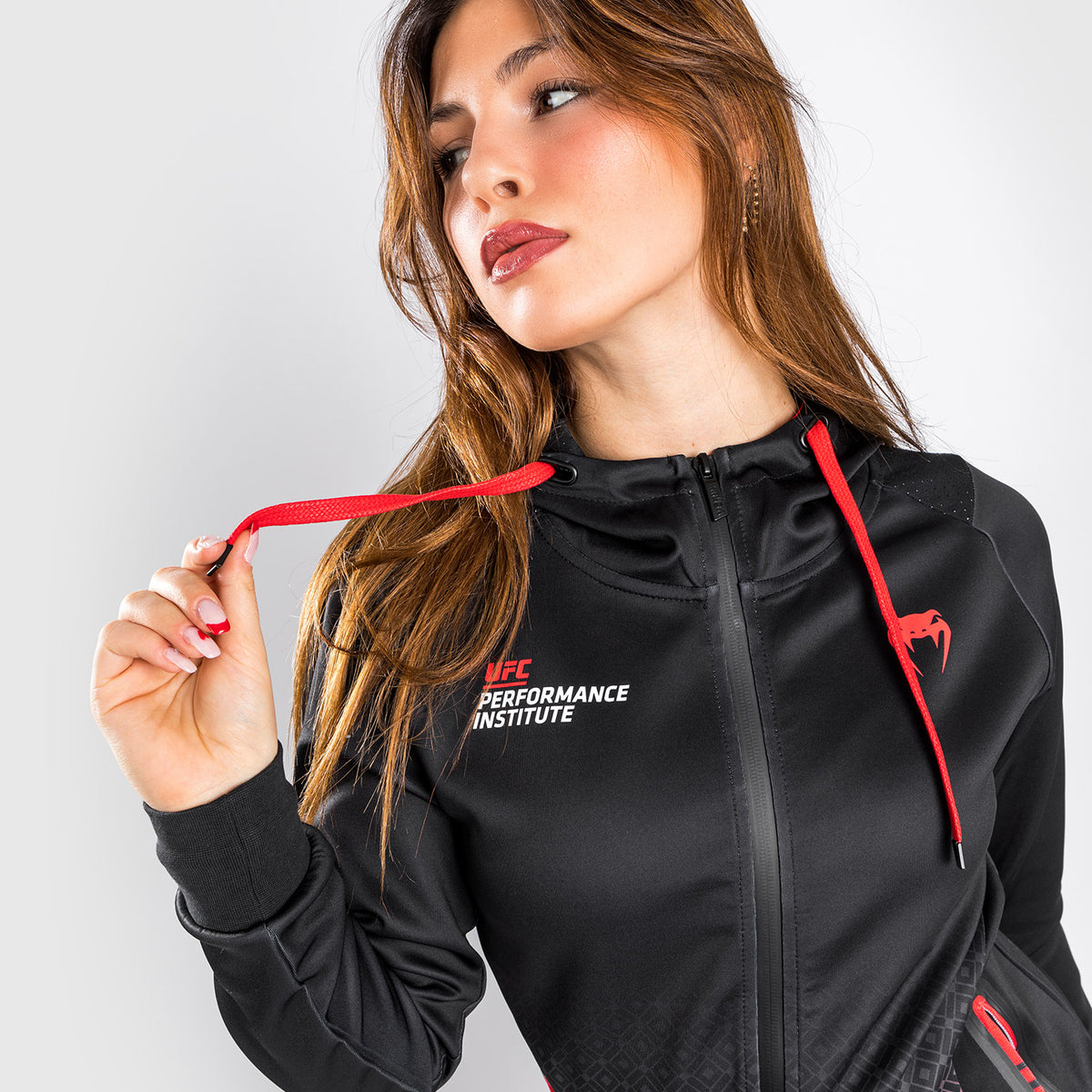 Sweatshirt à capuche UFC Venum Performance Institute - Pour Femmes - Noir/Rouge - product-type_Vestes