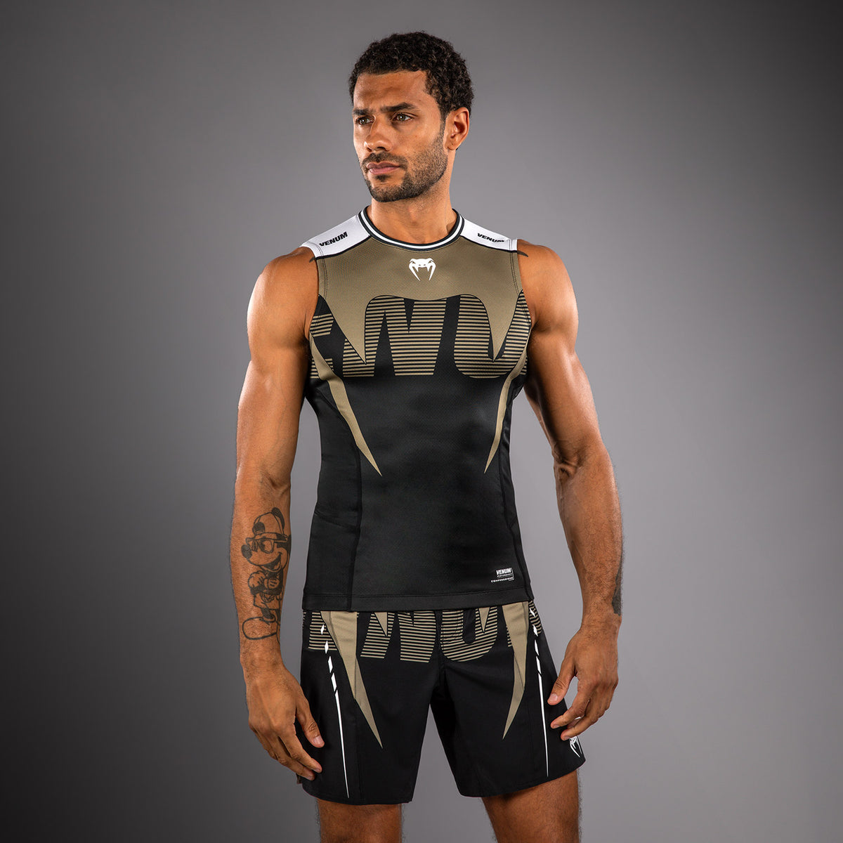 Rashguard Sans Manches Venum Adrenaline – Noir/Sable - product-type_T-Shirts de Compression