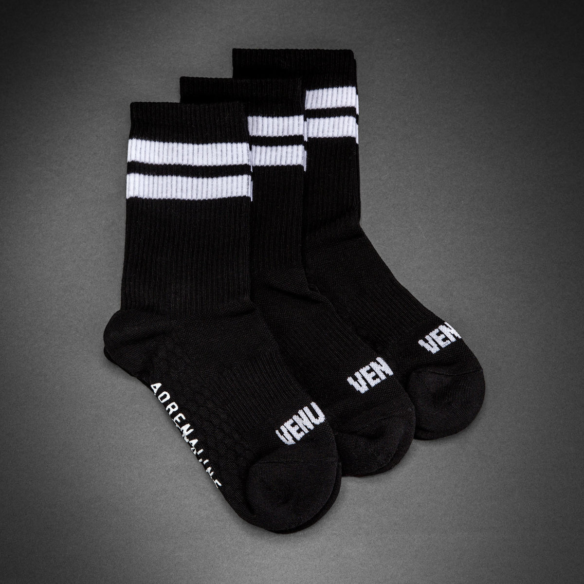 Chaussettes montantes lot de 3 paires Venum Adrenaline - Noir/Blanc - product-type_Chaussettes