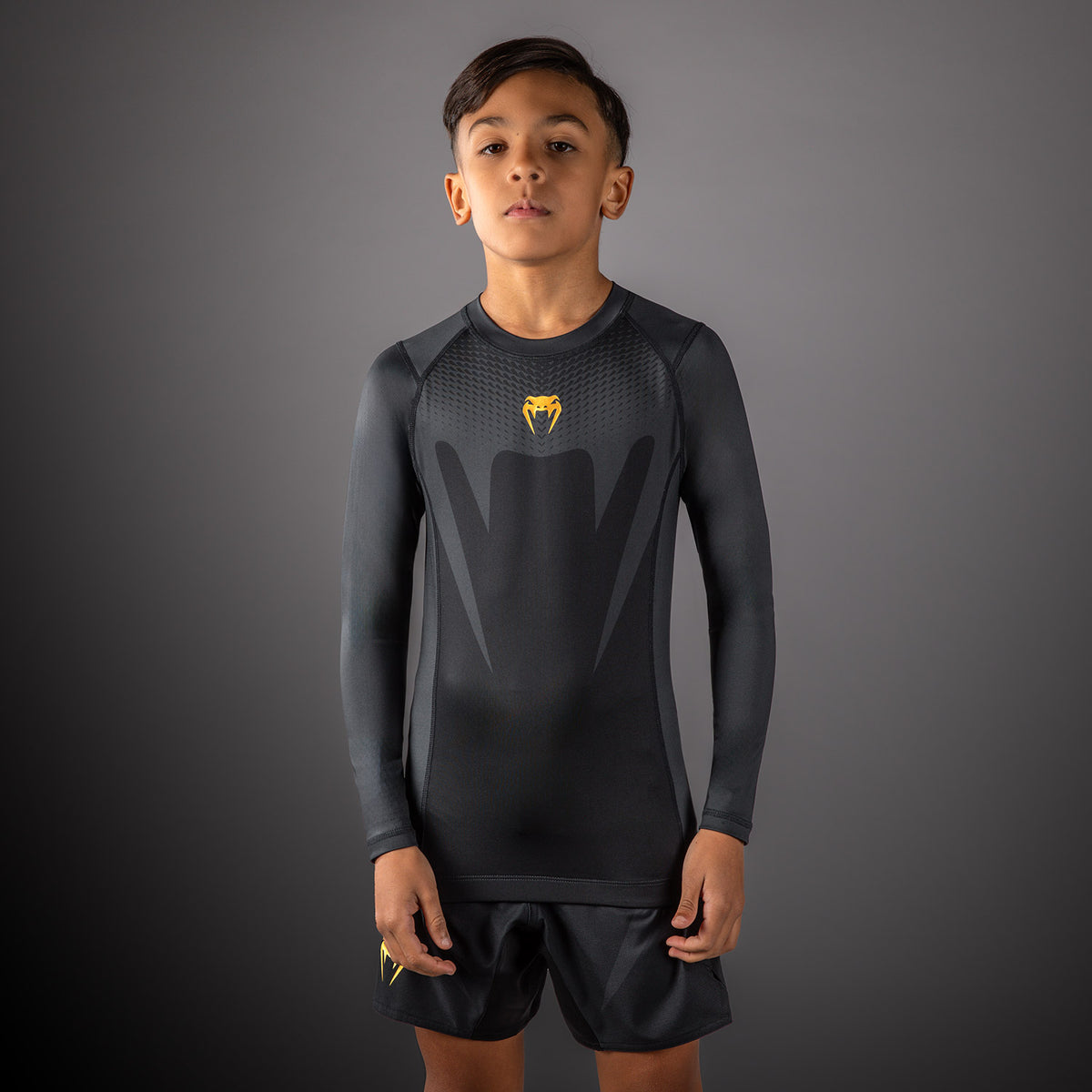 Rashguard manches longues pour Enfant Venum Attack - Noir/Or - product-type_T-Shirts de Compression