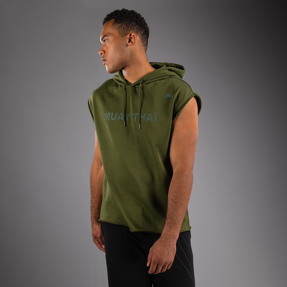 Sweat à Capuche Sans Manches Venum Muay Thai VT – Vert Militaire - product-type_Sweatshirts