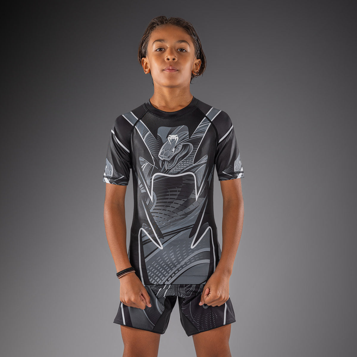 Rashguard manches courtes Pour Enfant Venum Crimson Viper 2.0 - Noir/Gris - product-type_T-Shirts de Compression